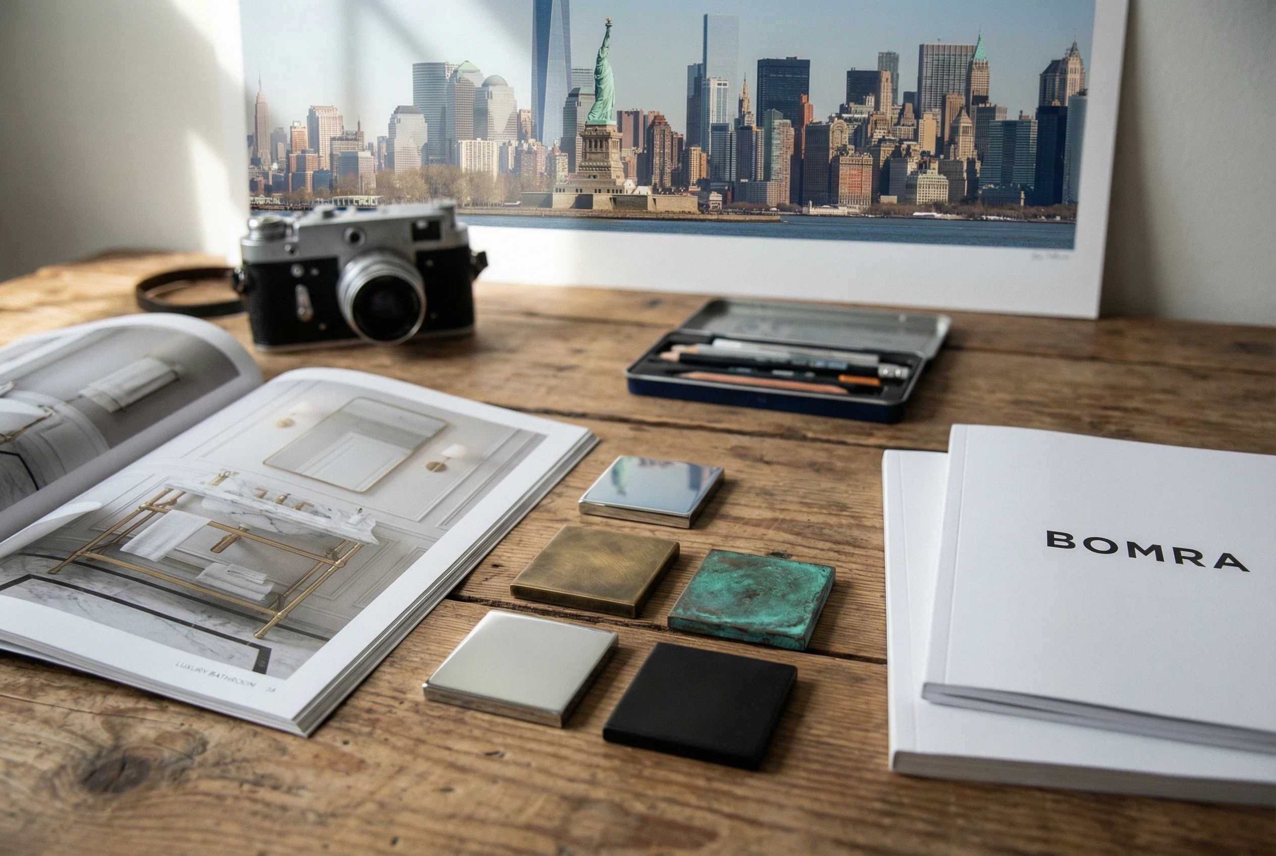 Studio desk workspace